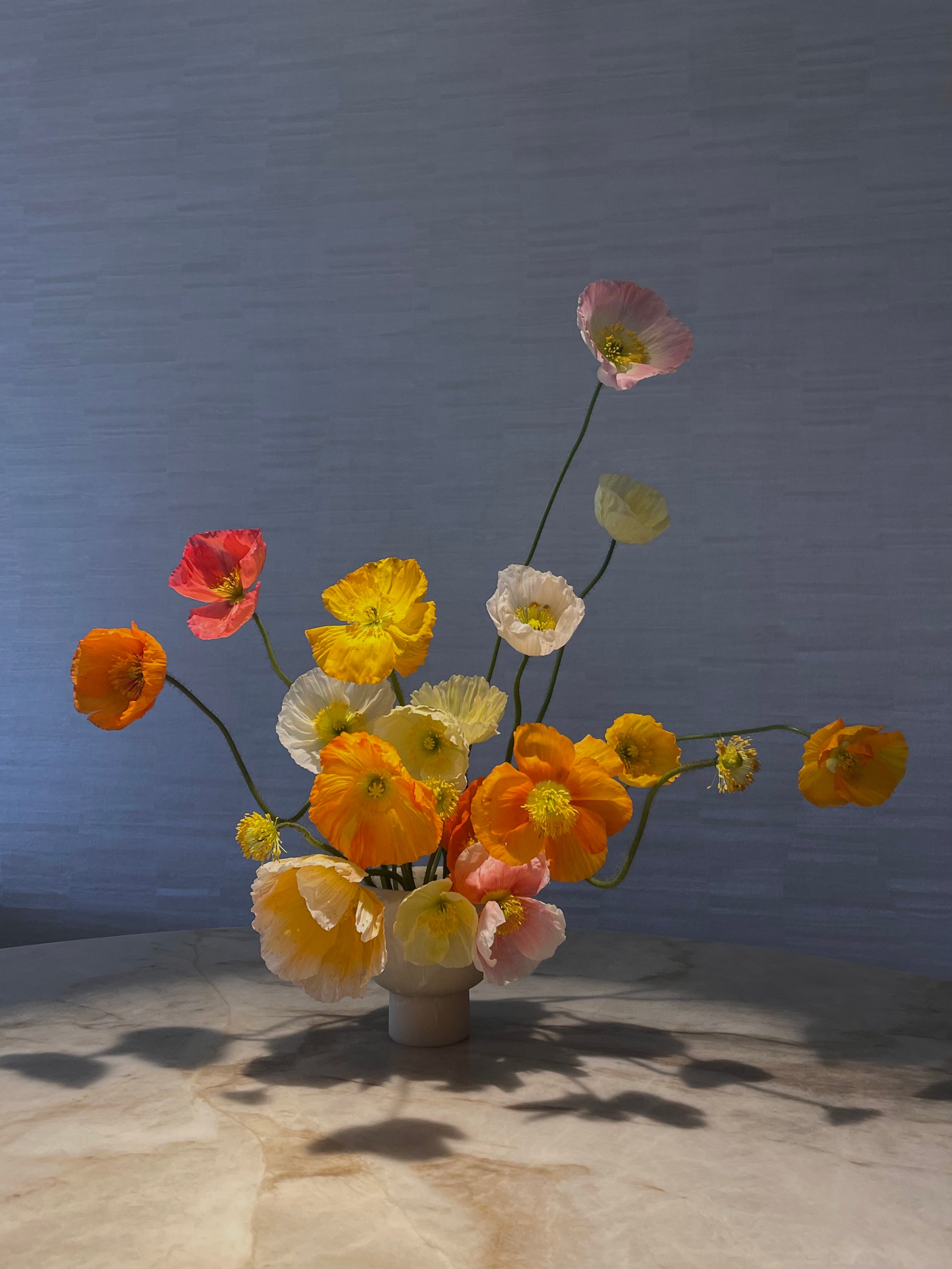 Styled Vase Arrangement of Poppies